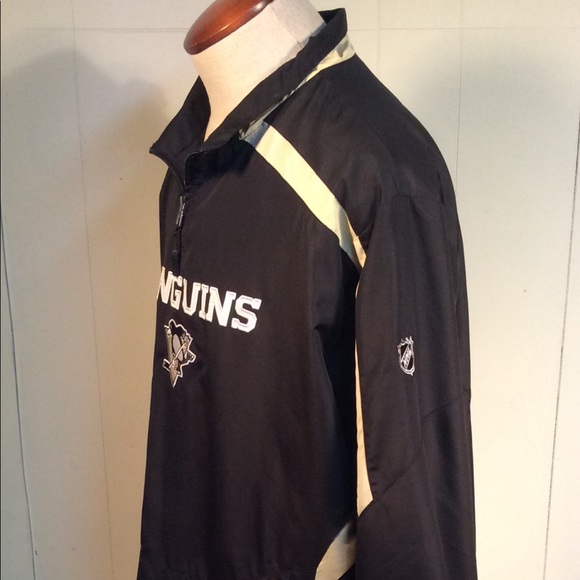 Pittsburgh Penguins 1/4 zip pullover Windbreaker mens size XL Reebok Center Ice - Picture 4 of 12